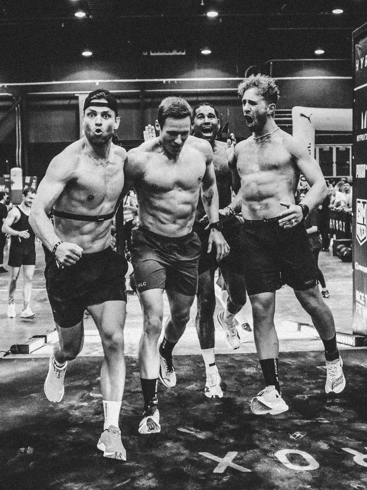 Four guys doing the Hyrox