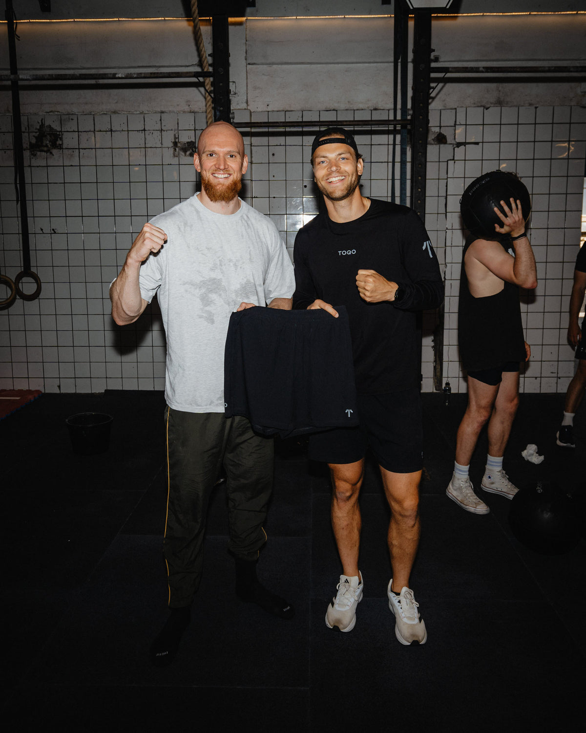 A man winning a pair of TOQO shorts