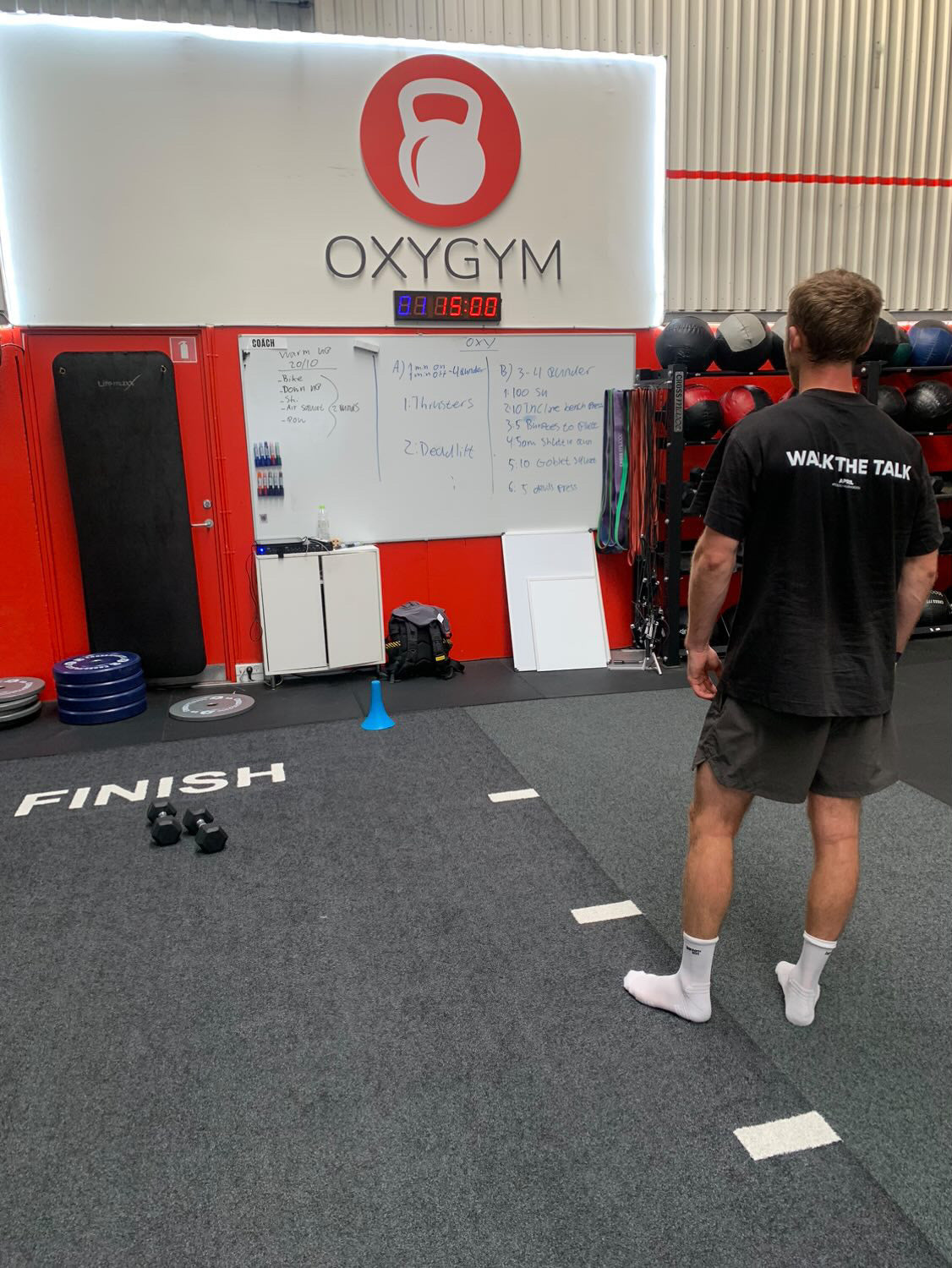 A man working out in the gym